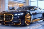 Mercedes-Maybach Futuristic Concept Car with Black Body and Gold Accents | Luxury Vision Design