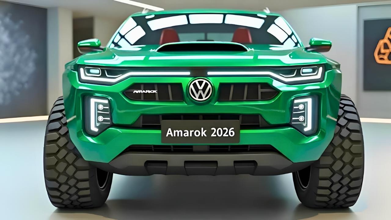 Green Volkswagen Amarok Pickup Truck Concept – Modern Design and Powerful Utility Vehicle